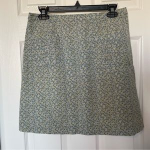 J. Crew Floral Miniskirt Cottagecore Blue Front Pockets Size 8
